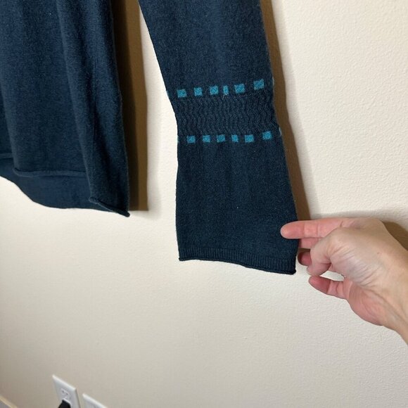 Smartwool Bell Sleeve Wool Blend Sweater in Evergreen Heather Size M - Picture 5 of 7